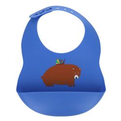 Bavoir en silicone bleu - La forêt