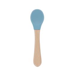Cuillère en bois et silicone bleu - À la cueillette