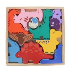 Puzzle dinosaures à encastrer en bois