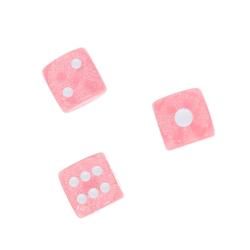 Lot de 3 dés à paillettes rose