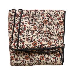 Edredon réversible block print beige