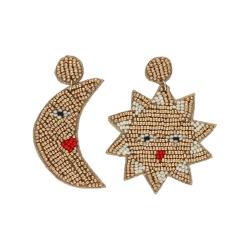 Boucles d'oreilles en perles soleil et lune - La bonne aventure