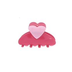Pince à cheveux crabe cœur rose clair