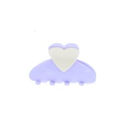 Pince à cheveux crabe lilas cœur crème