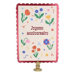 Carte Joyeux Anniversaire fleurs