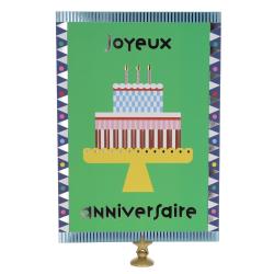 Grande carte Joyeux Anniversaire gâteau vert