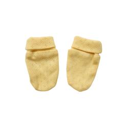 Moufles de naissance bébé pointelle jaune