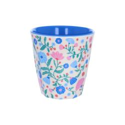 Grand verre en mélamine fleuri - Joli Paon