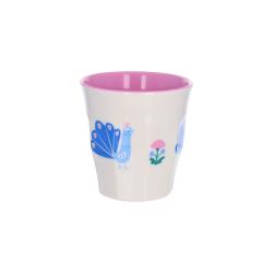 Petit verre en mélamine paon bleu - Joli Paon