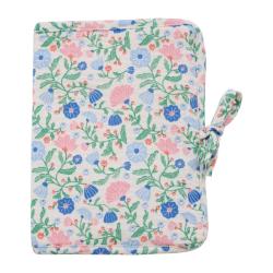 Protège carnet de santé fleuri bleu et rose - Joli Paon