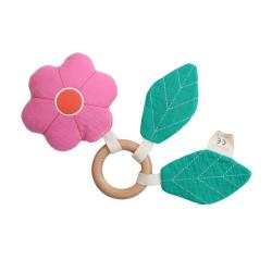Hochet fleur rose - Joli Paon