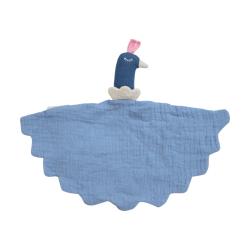 Doudou plat paon bleu - Joli Paon