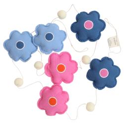 Guirlande fleurs bleues et roses - Joli Paon