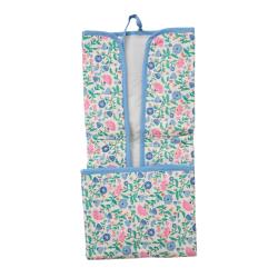 Tapis à langer nomade fleuri bleu et rose - Joli Paon