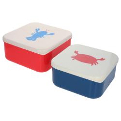 Lot de 2 boîtes à goûter crabe et homard - Petit Matelot