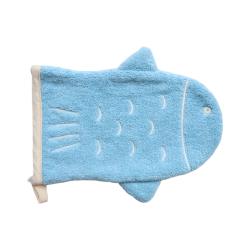Gant de toilette poisson bleu - Petit Matelot