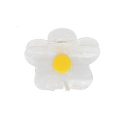 Pince à cheveux crabe fleur nacrée blanche