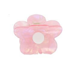 Pince à cheveux crabe fleur nacrée rose