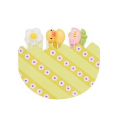 Lot de 3 barrettes fleurs et poussin