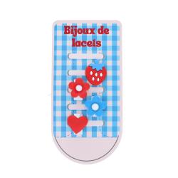 Lot de clips à lacets fleurs et cœurs - Vichy chéri