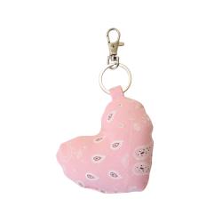 Porte-clés coeur motifs bandana rose - Rodéo Disco
