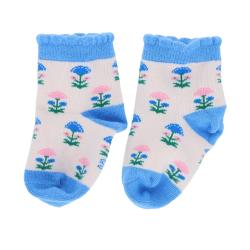 Chaussettes bébé fleurs bleues 12-18 mois - Joli Paon