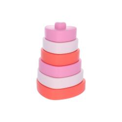 Tour à empiler cœurs roses en silicone - Joli Paon