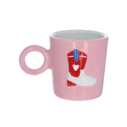 Mug en céramique rose botte santiag - Rodéo Disco