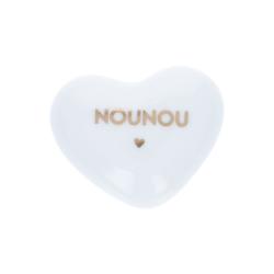 Cœur en céramique blanc et doré 
