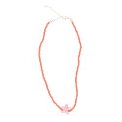 Collier en perles orange et étoile de mer - Club Soleil