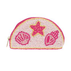 Porte-monnaie en perles roses 3 coquillages - Club Soleil