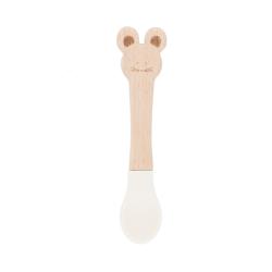 Cuillère en bois et silicone écru - Petites souris