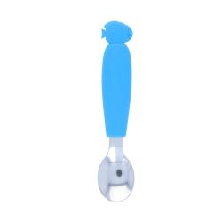 Cuillère manche en silicone bleu - Poisson