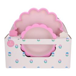 Coffret premier repas bébé silicone fleur rose – Joli Paon