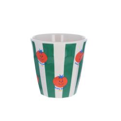 Grand verre en mélamine rayé vert - Dolce vita
