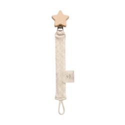 Attache-tétine étoile écru pointelle
