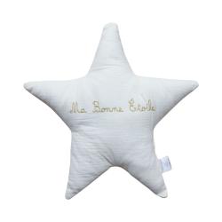 Coussin étoile écru et doré - Ma bonne étoile
