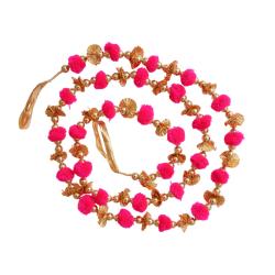 Guirlande indienne à pompons rose