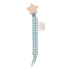 Attache tétine étoile et vichy vert – Petites Souris