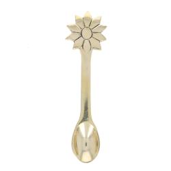 Cuillère en laiton doré fleur - Paraty