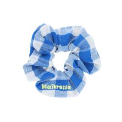 Chouchou à carreaux bleus 