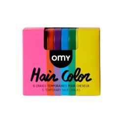 Craies de cheveux temporaires arc-en-ciel 6 couleurs