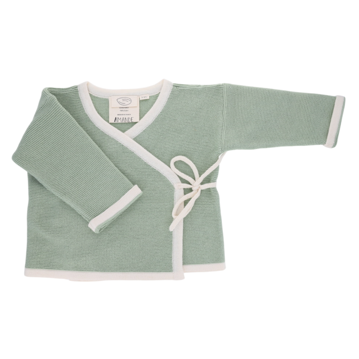 Gilet cache-coeur en coton vert 3-6 mois - Petites souris