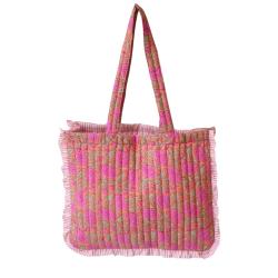 Sac cabas block print rose - Paraty