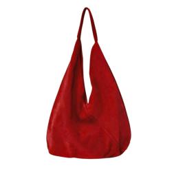 Sac cabas en cuir souple rouge