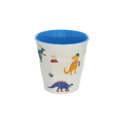 Petit verre en mélamine bleu Dinosaures