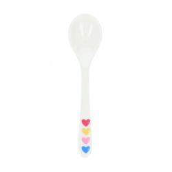 Cuillère en mélamine cœurs multicolores