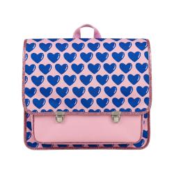 Cartable enfant rose Cœurs Bleus