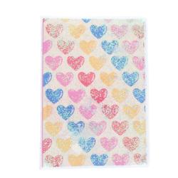 Cahier à paillettes liquides cœurs multicolores