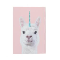 Carte de voeux lama licorne
